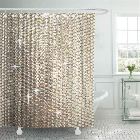 sparkly shower curtain|silver bling shower curtain.